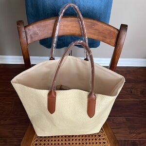 Pale Yellow Paper Straw Bag